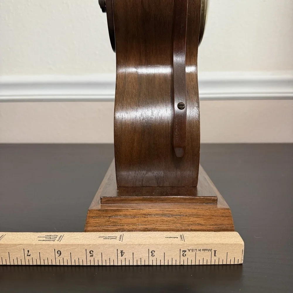 Vintage Mid Century Modern Mantle Clock Hand Crafted‎ Pendulum Unique Lines